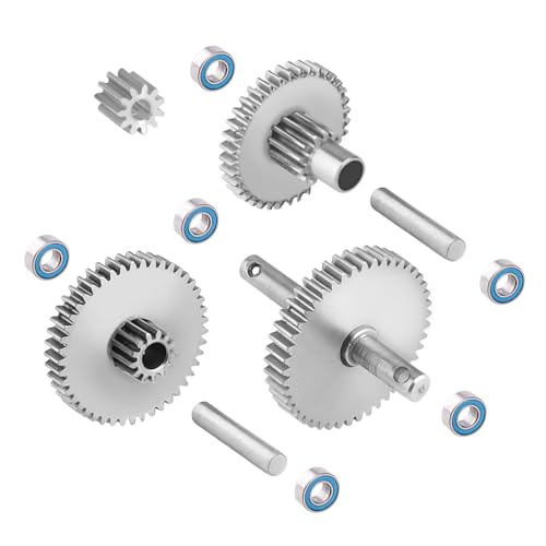HobbyPark Metal Stainless Steel 40.3:1 Ratio Transmission Gear Pinion Set Low Gears Motor Pinion for TRX4M TRX4MT Upgrades 1/18 RC Crawler Car