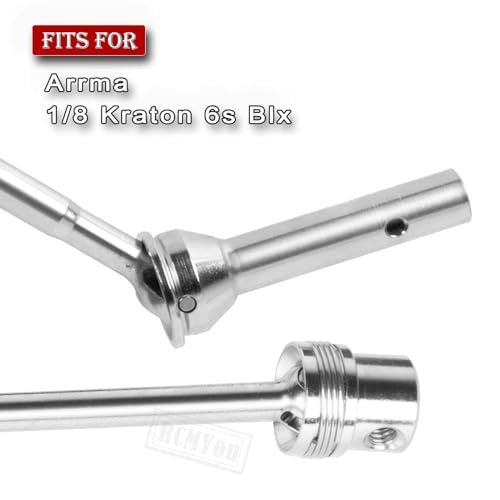 Driveshaft Axles & Center Dogbone Upgrades Part for 1/8 Kraton 6s Blx,#45 Steel Front Rear Driveshaft CVD Axles,Silver - color: Silver for Parts