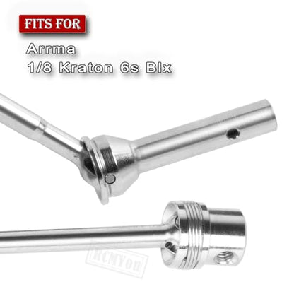 Driveshaft Axles & Center Dogbone Upgrades Part for 1/8 Kraton 6s Blx,#45 Steel Front Rear Driveshaft CVD Axles,Silver - color: Silver for Parts