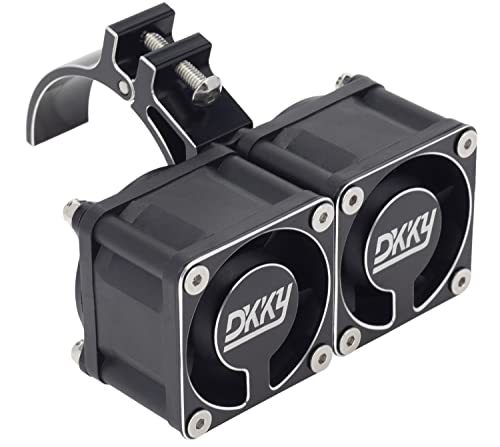 DKKY RC Motor Cooling Fan Heatsink 21000 RPM with 47-51mm Adjustable Mount for 1717 4985 Motors ARRMA Infraction Felony Limitless and Axial, Black - color: Black