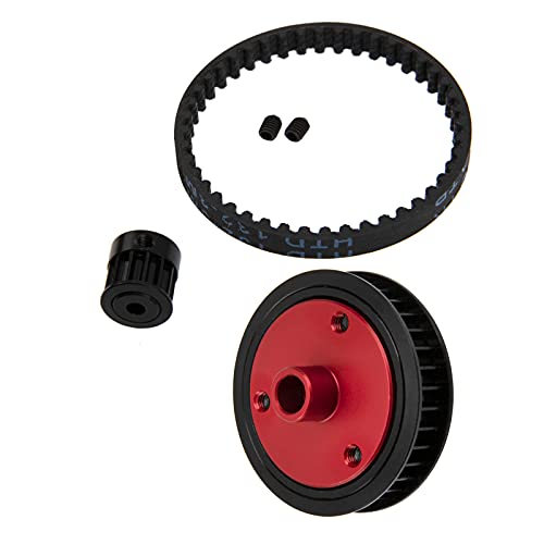 ShareGoo RC Car 3.2mm Belt Drive Transmission Gear System Upgrade Part Compatible with Axial SCX10 SCX10-II 90046 1/10 RC Crawler Car (Black) - color: Black