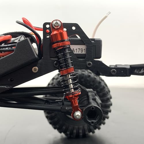RCLIONS RC Car Shocks 53mm Oil Shock Absorber for Redcat Ascent 1/18th RC Crawler Car Upgrade Parts (Red) - color: Red