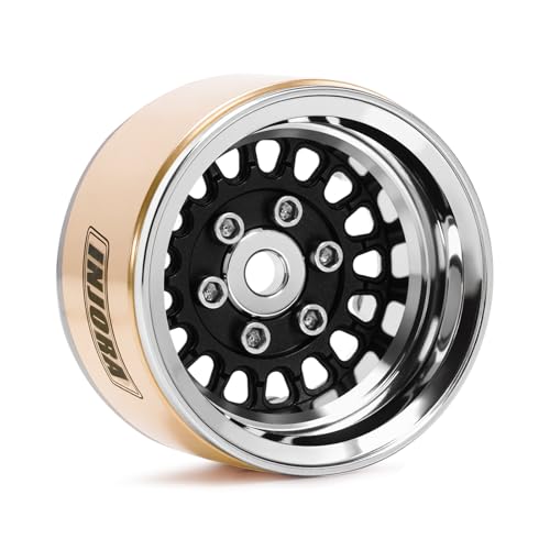 INJORA ModuWheel 1.0" Aluminum Wheel Offset -4.4mm for 1/18 1/24 RC (Black) - color: Black