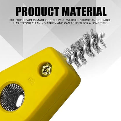 4 in 1 Car Battery Cleaning Brush, Battery Terminal Cleaner, Anti-Rust Auto Battery Cleaner Brush Tool with Steel Wire, Vehicle Battery Terminals Machine Parts Cleaning Tool for Cars (Yellow) - color: Yellow