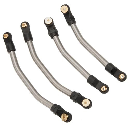MEUS Racing SCX24 Links Double Bent Links High Clearance Chassis Links Set for Axial SCX24 C10 Bronco Wrangler 1/24 RC Crawler (Titanium Alloy) - color: Titanium Alloy