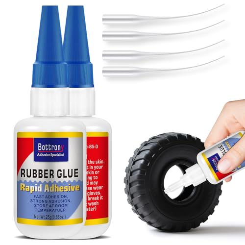 2-Pack Rubber Glue, Strong Flexible & Waterproof Super Glue for Rubber Repair, Heavy-Duty Adhesive for RC Tires, Shoe Soles, Seals, Hoses, Motorcycle Grips & Automotive Parts - size: 2 Pack