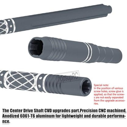 Upgrades Part Aluminum Center Slider Driveshafts Center Drive Shaft for 1/10 Kraton&Outcast 4X4 4S V2 BLX,Axles CVD Hops Up(Titanium) - color: Titanium(for 1/10)