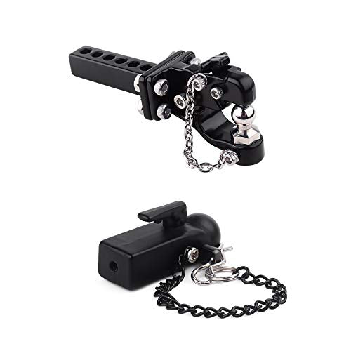 INJORA Tow Hook Drop Hitch Receiver with Ball Buckle for 1/10 RC Crawler - size: with Ball Buckle
