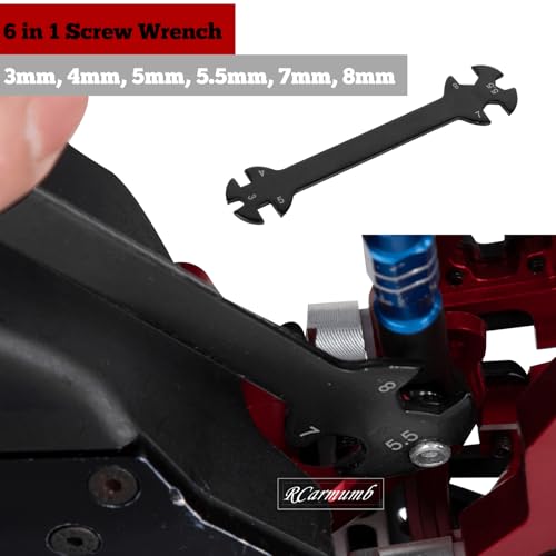 RC Tool Kit 1.5/2.0/2.5/3.0mm Hex,4.0/5.5/7.0/8.0mm Nut Driver,17mm Wheel Hex,Shock Plier,Bearing Tool,Screwdriver Set for 1/10 Trx4 Slash 4X4 BL-2S SCX10 III,SENTON L0S1 1/8,1/6 Trx6,Red - color: Red(1set)