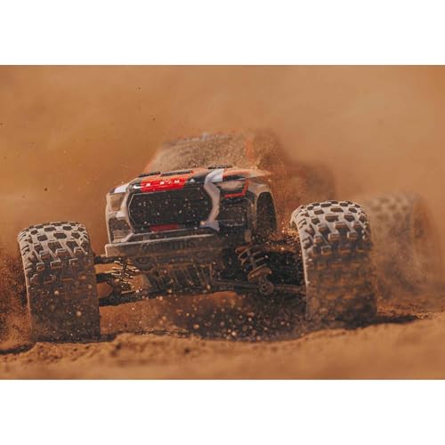 ARRMA RC Truck 1/18 Granite GROM MEGA 380 Brushed 4X4 Monster Truck RTR with Battery & Charger, Red, ARA2102T2 - color: Red