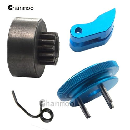 1/8 RC Car 14T Clutch Bell Flywheel Assembly Kit Shoes Bearings Gear Engine Nut Springs Cone for 1:8 RC Buggy Truck Car KYOSHO HPI HSP Axial Himoto 21-28cxp Nitro Engine Parts (Blue) - color: Blue
