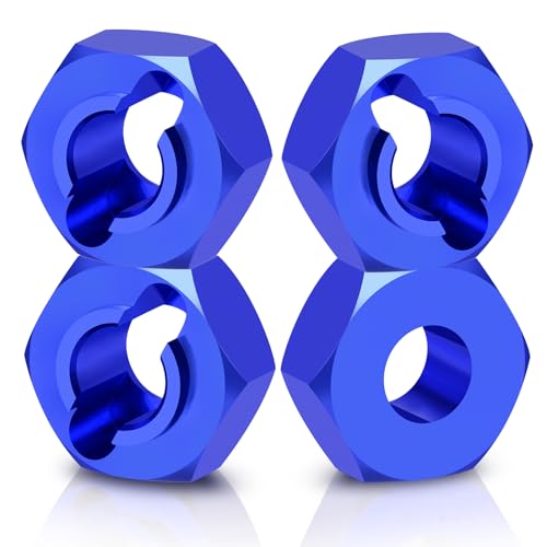 4Pcs Aluminum Wheel Hex Hubs Adapter RC Hex Combiner, Blue | Upgrade Parts, For Losi 1/24 Micro-B 2WD, RC Car Buggy - color: Blue