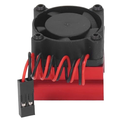 VGEBY RC Cooling Fan, Efficient Motor Heat Dissipation 1/18 Scale Heatsink for Remote Control Cars Enthusiasts and Off-Road Racing Scenarios - color: Red