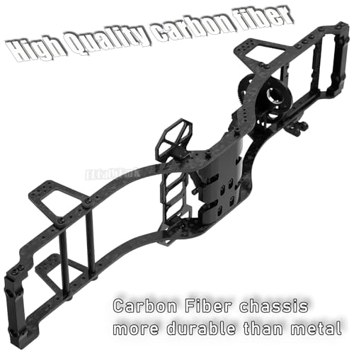 RC Carbon Fiber LCG Chassis Frame Upgrades Part for 1/10 SCX10 SCX10 II Capra 1.9 UTB & Other DIY Builds RC Crawler,Front Mounted Transmission LCG Chassis Kit,Cab Body Mount Brace,Black - color: Black - (Carbon Fiber)