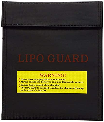 Jumbo Fire Resistant Lipo Battery Bag for Safe Charging & Storage (Black, 30 × 23cm)