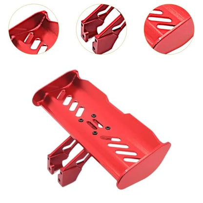 RC Tail Wing Aluminum Tail Wing Rear Spoiler Sturdy 1:14 1:12 Modification Tail Wing Bracket for 144001 124019 144016 4001R, Red - color: Red