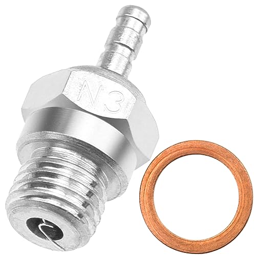 ShareGoo RC Glow Plug #3 N3 Medium Hot Spark Nitro Engine Parts 70117 Compatible with Traxxas Kyosho Redcat HPI HSP 1/8 1/10 RC Car Truck Buggy (5Pack)