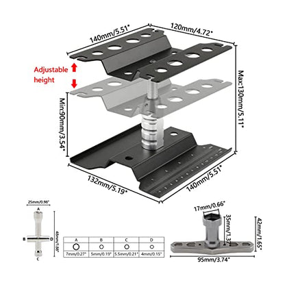 RC Car Work Stand Aluminum Alloy RC Repair Stand Tool Set for 1/8 1/10 1/12 1/16 1/18 Buggy Truck Crawler On Road Touring Drifting Cars, Black - color: Black