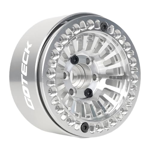 GOTECK RC Rims 1.9 Beadlock Wheels Heavy Duty CNC Aluminum Crawler RC Wheel Rim Set Wheel Hub 4pcs-Set for 1/10 RC Crawler, TRX4 Axial SCX10 II SCX10 III Redcat Gen8, RC4WD D90 - color: GS2910