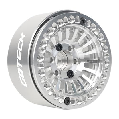 GOTECK RC Rims 1.9 Beadlock Wheels Heavy Duty CNC Aluminum Crawler RC Wheel Rim Set Wheel Hub 4pcs-Set for 1/10 RC Crawler, TRX4 Axial SCX10 II SCX10 III Redcat Gen8, RC4WD D90 - color: GS2910