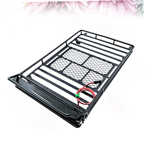 Mobestech Car Roof Luggage Holder Rack Led Light for Crawler Storage Shelf for Outdoor Adventures and Simulation Accessories