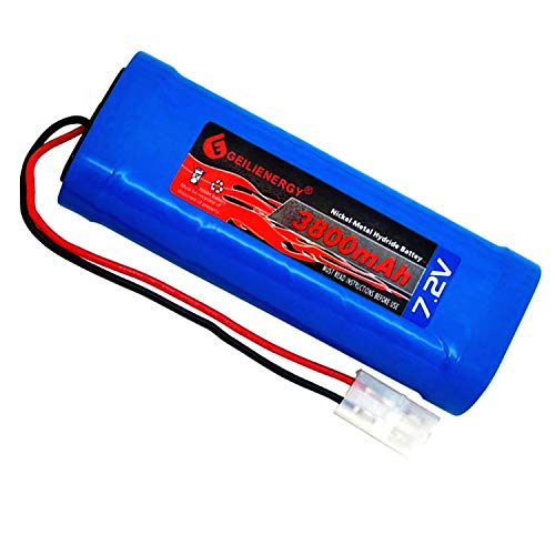 7.2V 3800mAh OXWINOU Battery Pack High Capacity 6-Cell NiMH Flat Battery Pack, Replacement Hobby Battery for RC Car, RC Truck, RC Tank, RC Boat with Standard Tamiya Connector (1Pack) - color: 1-Pack 7.2V NiMH 3800mAh Battery