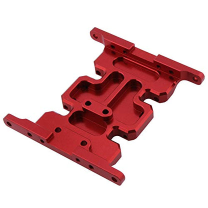 Hobbypark Aluminum Center Frame Brace Transmission Skid Plate for AXIAL SCX10 1/10 RC Rock Crawler Car Option Parts (Red) - color: Red