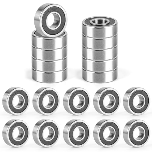 R4-2RS Bearing 1/4x5/8x.196, Rubber Sealed Steel 20-Pack