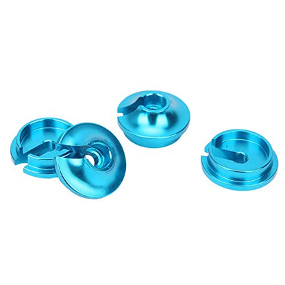 VGEBY 4Pcs Spring Retainers, Light Weight Aluminum Shock Retainers with Piston Heads RC Car Upgrade Accessory Fit for TRXXAS Slash 2WD RC Car Upgrade Accessory 3768(B Blue) Rc Lower Spring Retainer