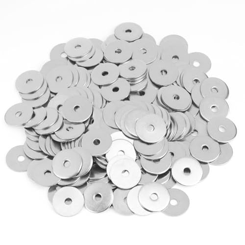 110 Pieces M4x20x1.2mm Fender Washers, 304 Stainless Steel Flat Washers, Fender Washers, Metal Washers for Screws Bolts - size: M4X20X1.2mm