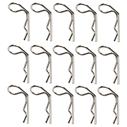 30-Pack 90-Degree Angle Body Clips Bent Springy Pins for All 1/10 Scale Model Car Truck Crawler Truck(Silver) - color: Silver, size: 1.2mm