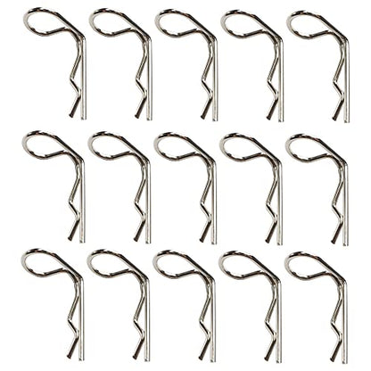 30-Pack 90-Degree Angle Body Clips Bent Springy Pins for All 1/10 Scale Model Car Truck Crawler Truck(Silver) - color: Silver, size: 1.2mm