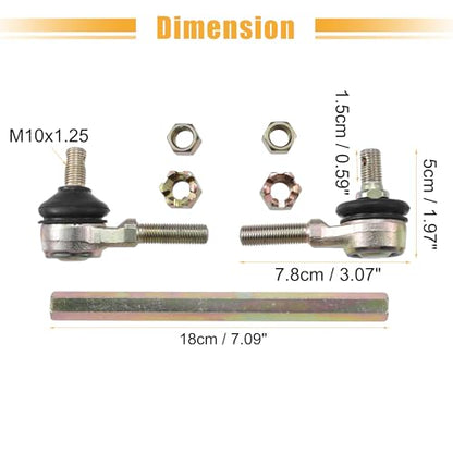 ACROPIX 18cm 7.09" Steering Tie Rod End Tie Rod Link Fit for 50cc 70cc 90cc 110cc 125cc 150cc ATV Quad Four Wheeler with Ball Joint Accessories - Pack of 2 - size: 180mm