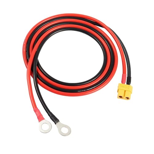 XT60 To O Terminal Cable XT60 Female To O Connector Cable With 1M 12awg Silicon Wire For RC Car Lipo Battery Parts Replacement Upgrade Use RC Upgrade Parts