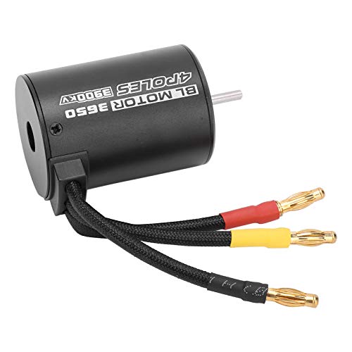 SUNGOOYUE Brushless Motor Sensorless Motor, 3650 3900KV RC Car with 4 Pole 12 Slot Design, 3.175mm Shaft, 900W for 1 8 1 10 RC Car Truck ((3650 3900kv brushless))