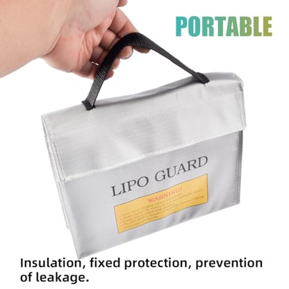 Fireproof Explosionproof Battery Storage Guard Pouch for Lipo Charge and Storage (7.09 * 9.06 * 2.17in) - size: 7.87 * 9.06 * 2.17in
