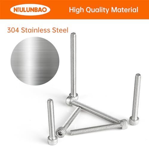 M4 x 30mm 35mm 40mm 45mm 50mm Hex Socket Head Cap Screws Bolts, 304 Stainless Steel, Metric Machine Fully Threaded, Bright Finish, Allen Hex Drive, Assortment Kit 50PCS - size: M4 x 30/35/40/45/50mm (50PCS)