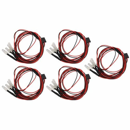 5PCS RC Lights Kit 7.4V 5mm Blue and Green LED Silicone Wire Light Set, Bright RC Car Headlight Taillight Accessory for Hsp Axial SCX10 D90 HPI