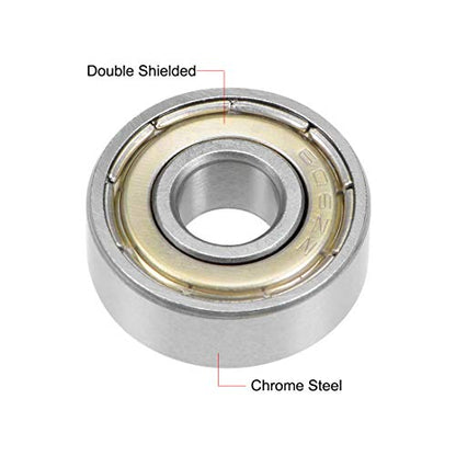 uxcell 606ZZ Deep Groove Ball Bearing 6x17x6mm Double Shielded GCr15 Bearings 5-Pack - size: 6mmx17mmx6mm