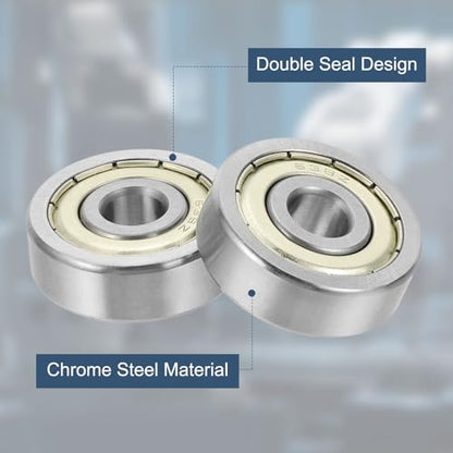 uxcell 4 Pack 638ZZ Deep Groove Ball Bearings, 8x28x9mm Chrome Steel Double Shield Bearing for Electric Motor, Home Appliances, Garden Machinery, (ABEC5) - size: 638ZZ