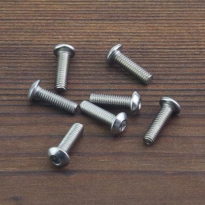 HELIFOUNER 100 Pieces M3 x 10mm, Thread Pitch 0.5mm, 304 Stainless Steel (18-8) Button Head Socket Cap Screws, Fully Threaded - size: M3 x 10mm