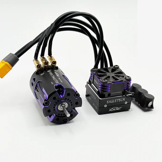 Furitek VoltEagle with Plug & Play Brushless Sensored System for TRX 4-Tec Drift - Remote Control Car, RC Car 1/10 Scale On Road Drift Car Upgrade Electronics (Midnight Edition (FUR-2675)) - color: Midnight Edition (Fur-2675)