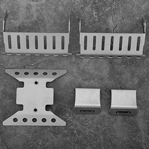 Scx10 Skid Plate Axial Scx10 Iii Base Camp Brass Diff Cover 5pcs Set Stainless Steel Axle Protective Plates Bottom Chassis Armor for Axial Scx10 Iii Axi03007 Rc Crawler