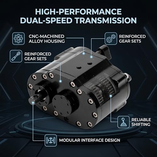 RC Transmission Gearbox, Alloy 2 Speeds Transfer Gearbox Replacement for SCX10 D90 1/10 Scale RC Crawler