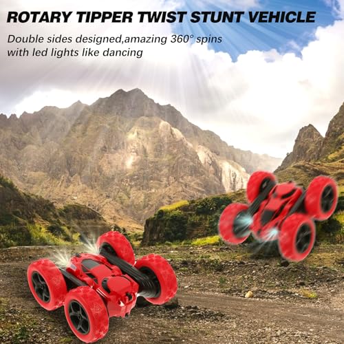 Abaodam Double-Sided Rc Off-Road Stunt Car with Flips High-Speed Rotation Material for Birthday Multi-Action Remote Control Vehicle for Indoor Outdoor Use