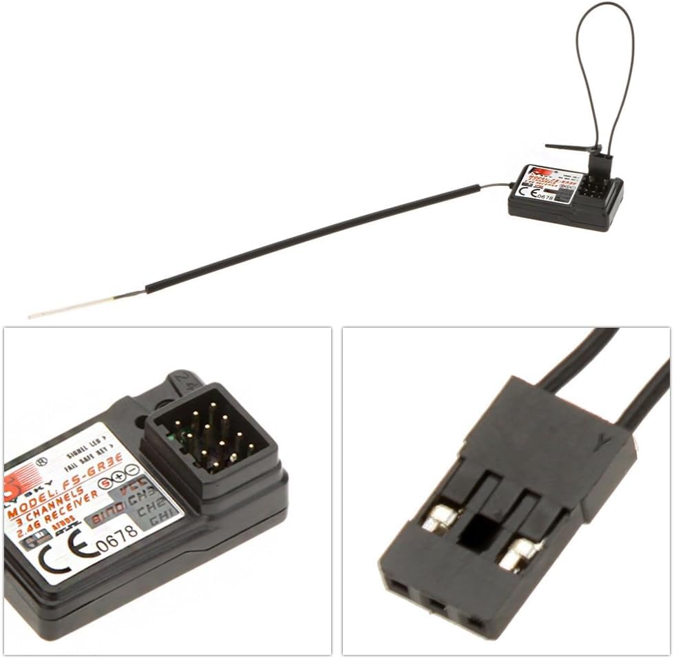 Globact Flysky FS-GR3E AFHDS Long Range 2.4G 3CH Receiver for FS-GT2 FS-GT2B FS-GT3B FS-GT3C FZ-IT4S Transmitter RC Car Boat (2 Pcs) | AFHDS Long Range 2.4G 3CH Receiver Surface Receiver Fits RC Car RC Boat - size: 2 Pcs