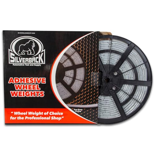 Silverback 1/2 oz Grey Steel Adhesive Tape Wheel Weights with EZ Peel Tape. Designed for the Professional Tire Dealer. Cars, Trucks, SUV's & Motorcycles. 10lb Roll .50 oz Grey Tape Weight - color: 1 Roll 1/2 oz Grey