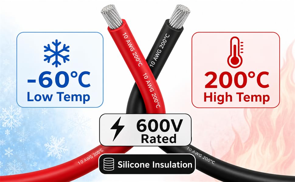 TUOFENG 10 AWG Silicone Wire - Ultra Flexible Stranded, Red/Black 30ft - size: 10 AWG 2 colors wire 15ft