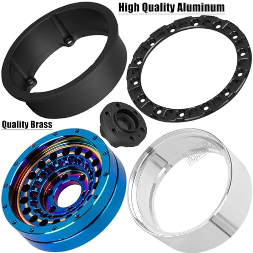 RC 1.9”Wheel Rims for 1/10 SCX10 90046 AXI03007 TRX4 TRX6 VS4-10 Gen7 Gen8 MST CFX D90 RC Crawler,1.9 Beadlock Super Heavy Brass & Aluminum Deep Dish Wheel Rims(4PCS) Colour - color: Colour/4pcs