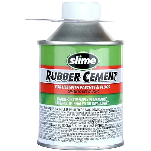 Slime 1050 Rubber Cement, Tire Repair, use with Slime Plugs or Patches, 8 oz. can - size: 8 oz Can, style: Rubber Cement